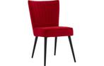 Eetkamerstoelen Rob velours scarletrood Goossens, Ophalen, Zo goed als nieuw, Urban Industrieel, Stof