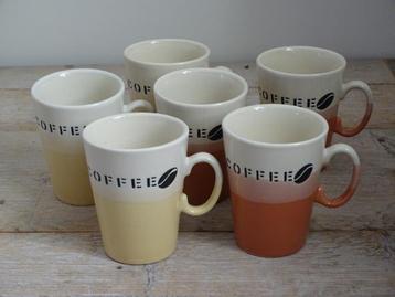 6x Mok, JUST MUGS , Coffee, zo goed als nieuw beschikbaar voor biedingen