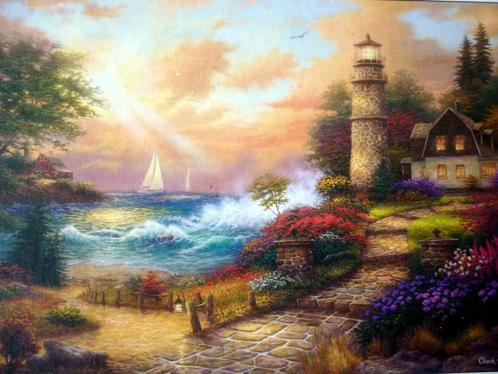 Goliath puzzel 1000 - Seaside Dreams - compleet, Hobby en Vrije tijd, Denksport en Puzzels, Zo goed als nieuw, Legpuzzel, 500 t/m 1500 stukjes