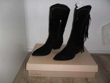 Notre-V Zwarte Halflange Western Cowboylaarzen Studs Maat 40 beschikbaar voor biedingen