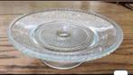 Taart Schaaltje op voet  14,5 cm Glas , Antiek Persglas, Ophalen of Verzenden