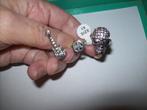Ring Zilver tint Skull Gitaar Peace dubbel model buigbaar, 19 tot 20, Nieuw, Dame of Heer, Zilver