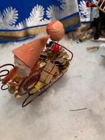 Vintage pinecome dennenappel Kerstkabouter met Sleetje, Diversen, Kerst, Gebruikt, T, Ophalen of Verzenden, N