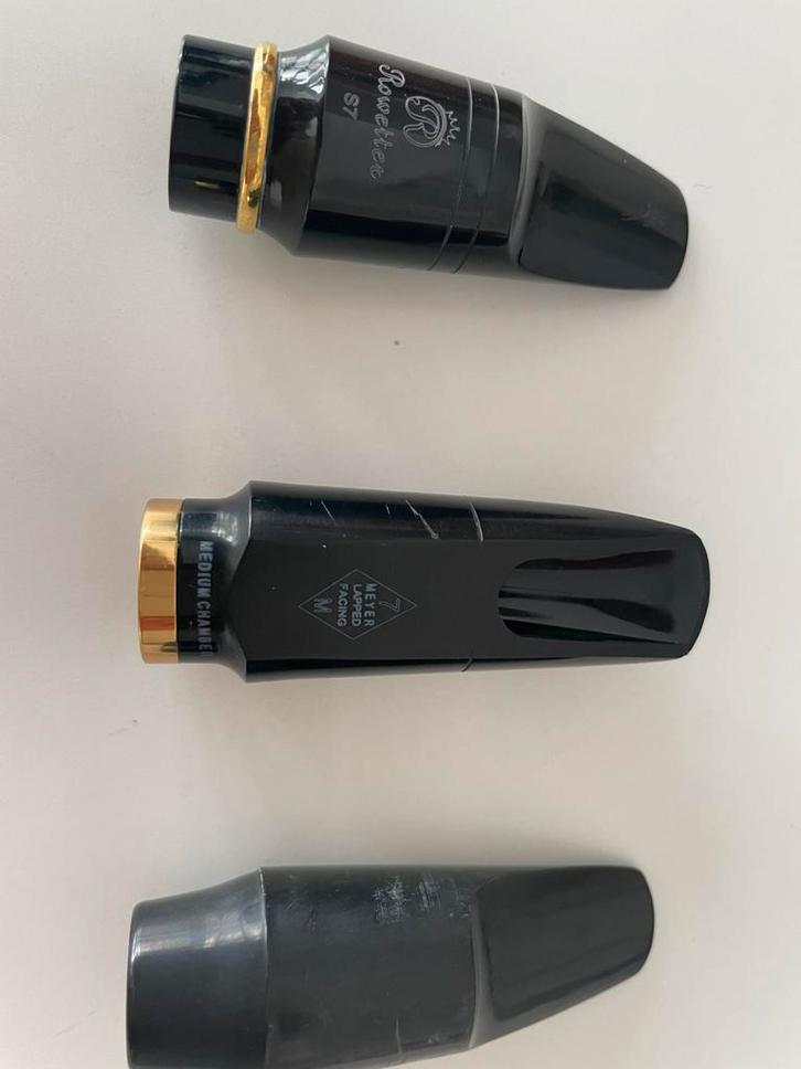 Te koop gebruikte mondstukken sax, Muziek en Instrumenten, Blaasinstrumenten | Saxofoons, Gebruikt, Sopraan, Ophalen of Verzenden