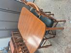 Eettafel met stoelen, Ophalen, Gebruikt, 100 tot 150 cm, Eikenhout