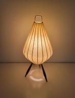 Vintage Tripod Cocoon tafellamp 1960, Gebruikt, Hout, Ophalen of Verzenden, Nvt