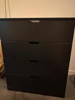 Zwarte IKEA kast met 4 lades - 80x100x50cm, Ophalen, Kunststof, Gebruikt, 100 tot 150 cm