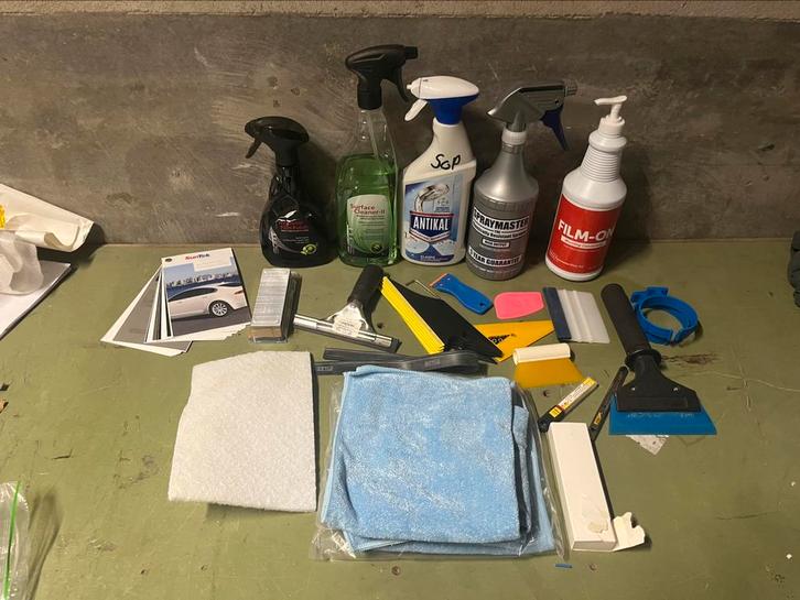 Complete set professionele raamfolie + toebehoren – 1x, Doe-het-zelf en Verbouw, Glas en Ramen, Zo goed als nieuw, 160 cm of meer
