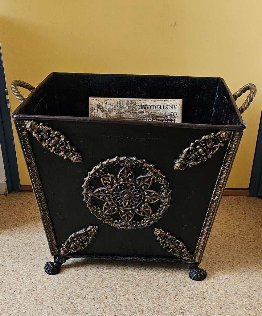 Antieke Franse,  hout/ planten  / lectuur bak., Ophalen, Minder dan 50 watt