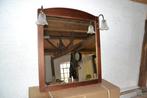 Antieke spiegel met nostalgische lampen, Antiek en Kunst, Ophalen, Rechthoekig, Minder dan 100 cm