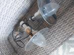 Twee vissers lampen, Ophalen, Gebruikt, Metaal of Aluminium, Plafondspot of Wandspot