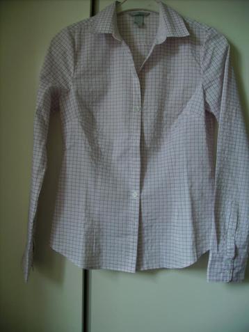 H&M blouse maat 36 ruitje wit+roze+zwart beschikbaar voor biedingen