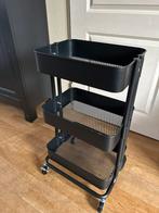 Raskog roltafel Ikea zwart 35x45x77, Ophalen of Verzenden, Zo goed als nieuw