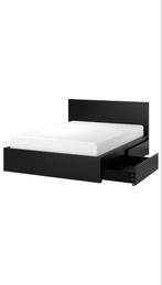 Ikea Malm Bed 140x200, Ophalen, Gebruikt, Zwart, Tweepersoons