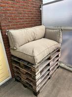 Palletbank incl. kussens, Tuin en Terras, Tuinbanken, Ophalen, Zo goed als nieuw, Hout