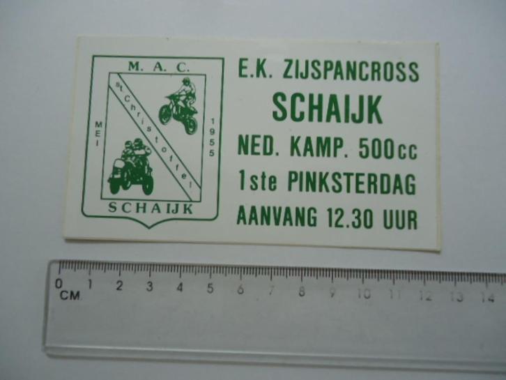 sticker oud Schaijk zijspan motorcross MAC St Christoffel, Verzamelen, Stickers, Zo goed als nieuw, Bedrijf of Vereniging, Verzenden