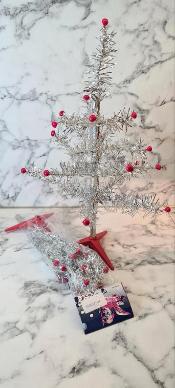 Vintage zilver kerstboom, kerstboompje, feathertree 