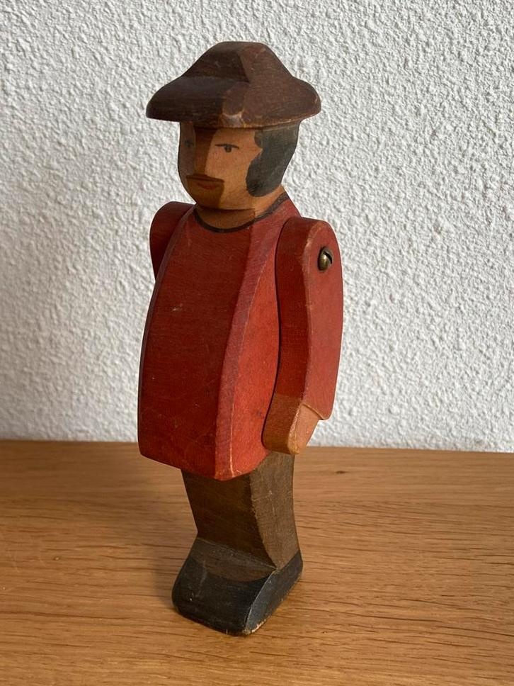 Ostheimer vintage houten speelgoed man met hoed, Kinderen en Baby's, Speelgoed | Houten speelgoed, Gebruikt, Overige typen, Ophalen