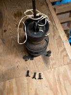 Antieke Houten Wagenwiel Lamp met Metalen Details en Extra V, Ophalen of Verzenden