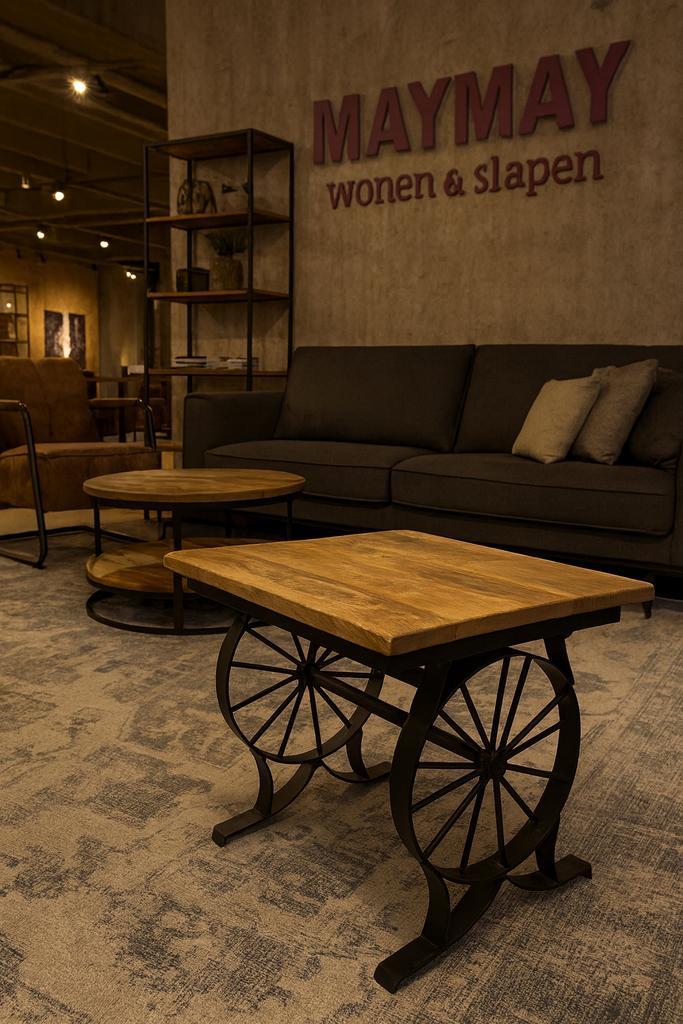 Salon/Bijzettafel Mango/Metaal Direct/Leverbaar E-7251, Huis en Inrichting, Tafels | Salontafels, Nieuw, Minder dan 50 cm, Minder dan 50 cm