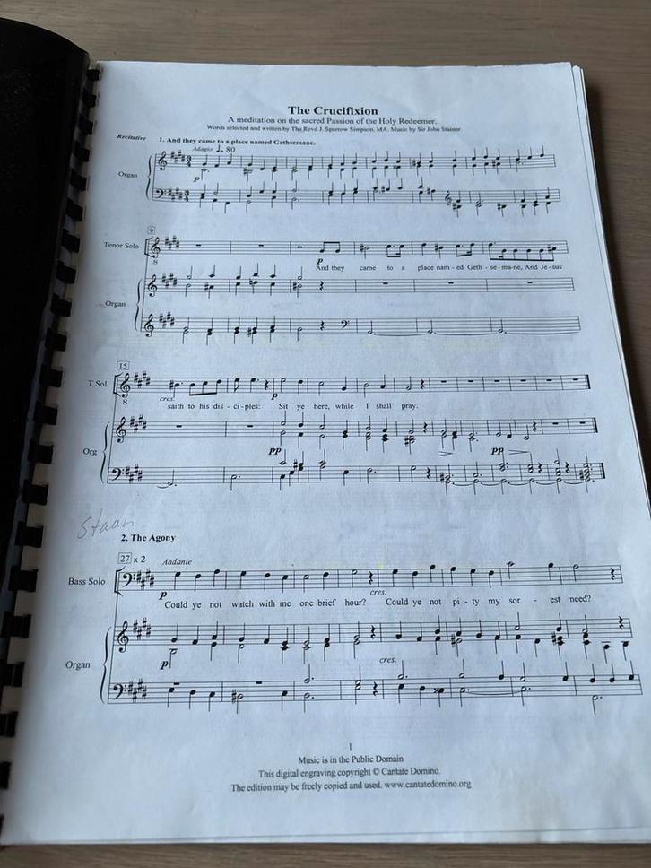 Partituur: The Crucifixion - Stainer, Muziek en Instrumenten, Bladmuziek, Gebruikt, Artiest of Componist, Klassiek, Orgel, Ophalen of Verzenden