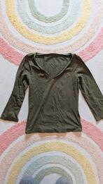 Mosgroen shirt Promod maat M valt als S, Maat 38/40 (M), Lange mouw, Gedragen, Groen