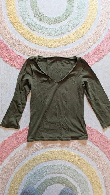 Mosgroen shirt Promod maat M valt als S beschikbaar voor biedingen