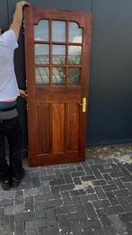 Houten Binnendeur met Glas, Gebruikt, 80 tot 100 cm, Binnendeur, Ophalen of Verzenden