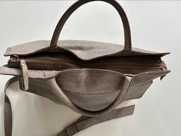 Leren laptoptas | Fred de la Bretoniere | Taupe beschikbaar voor biedingen