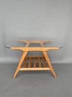 Midcentury vintage salontafel met tijdschriften onderplankje, Ophalen, Minder dan 50 cm, Gebruikt, 50 tot 100 cm