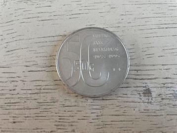 Vijftig gulden munt 50 jaar bevrijding 1945 - 1995 beschikbaar voor biedingen