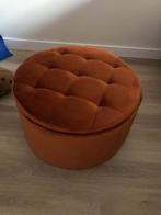 Koperkleurige poef met opbergruimte, Ophalen, Zo goed als nieuw, Rond, 50 tot 75 cm
