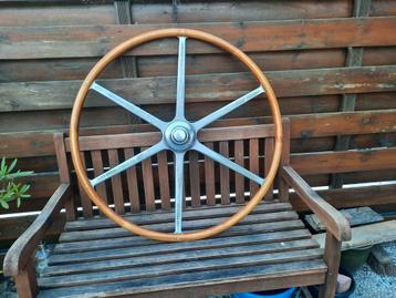 Groot stuurwiel voor boot hout met aluminium spaken beschikbaar voor biedingen