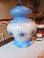 Glazen lampenkap jaren 50, jaren 60, vintage, Gebruikt, 25 tot 50 cm, Blauw, Rond