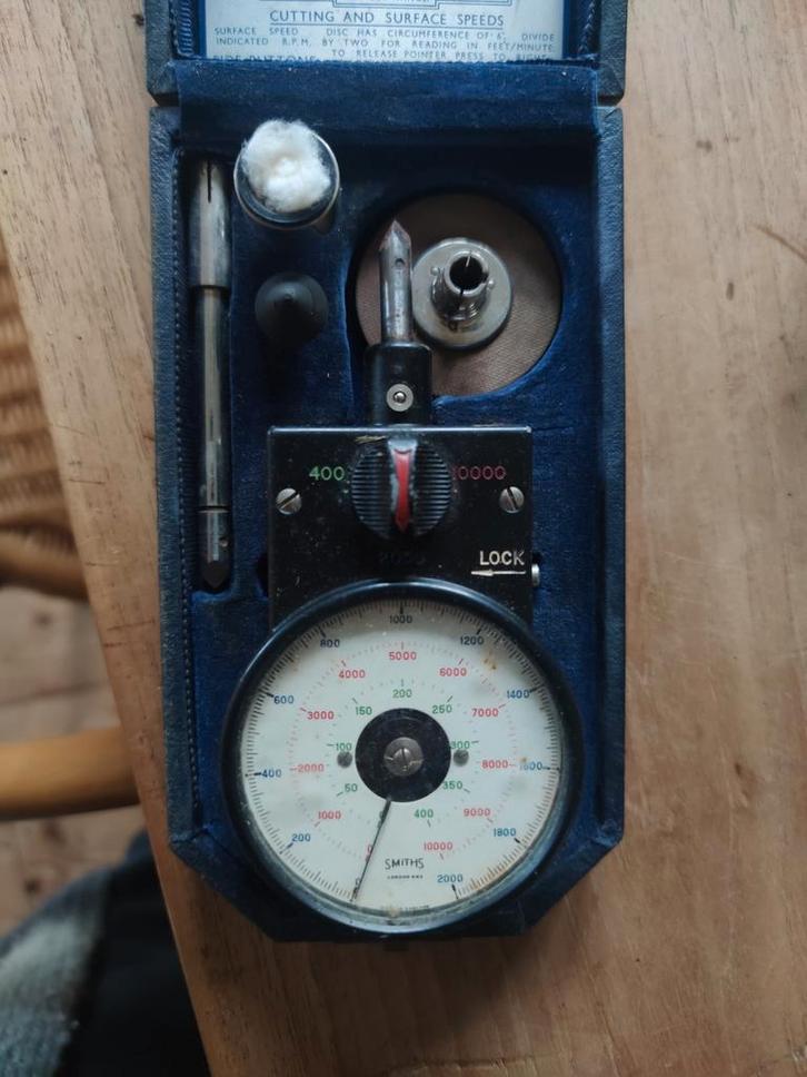 Smiths Chronometrische Toerenteller in Koffer, Doe-het-zelf en Verbouw, Meetapparatuur, Gebruikt, Ophalen of Verzenden
