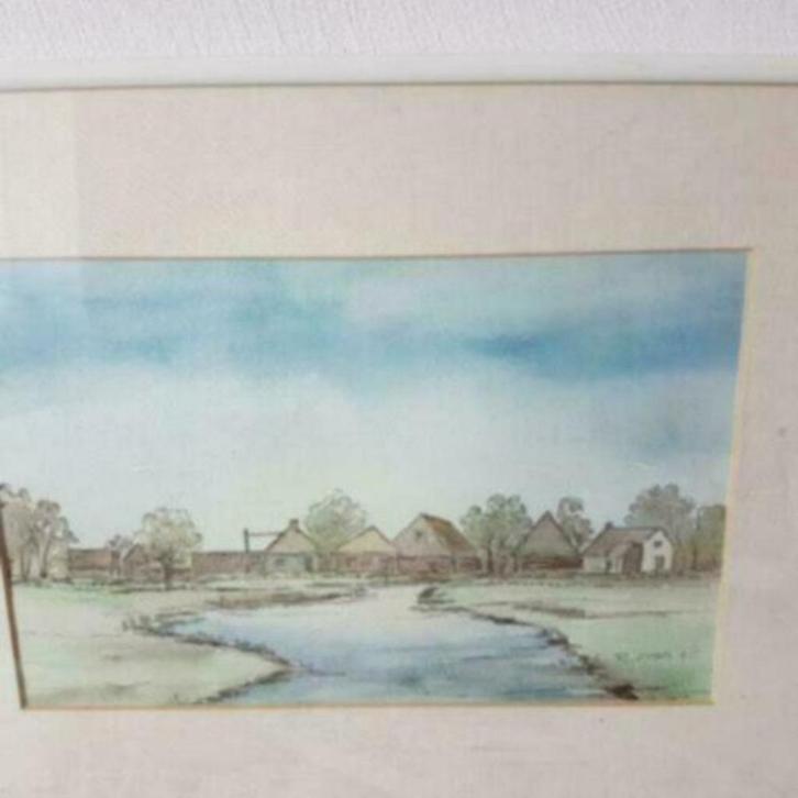 Zeer fraaie aquarel Noord Hollands Landschap Robert Ottens., Antiek en Kunst, Kunst | Schilderijen | Klassiek, Ophalen