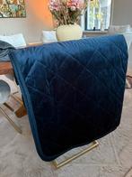 Sprei fluweel donkerblauw, oker/goud, antraciet, Huis en Inrichting, Slaapkamer | Beddengoed, Blauw, Tweepersoons, Ophalen of Verzenden