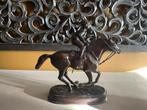 Bronzen paard met ruiter sculptuur, Antiek en Kunst, Ophalen of Verzenden