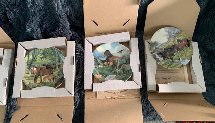 Bord 75 stuks verzamel wandborden certificaat paarden enz., Antiek en Kunst, Antiek | Wandborden en Tegels, Ophalen of Verzenden