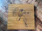 Houten plankje met Captain America gravure (Marvel), Ophalen of Verzenden, Gebruikt