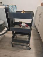 Ikea raskog roltafel trolley antraciet, Ophalen, Minder dan 55 cm, Metaal of Aluminium, Zo goed als nieuw
