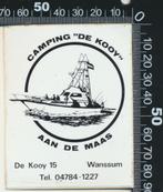 Sticker: Camping De Kooy - Wanssum, Ophalen of Verzenden, Zo goed als nieuw, Bedrijf of Vereniging