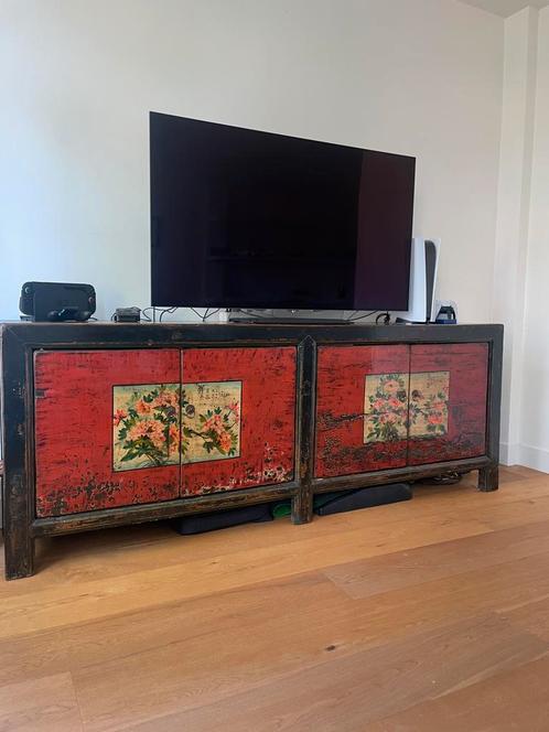 Antieke kast met bloemmotieven, Antiek en Kunst, Antiek | Meubels | Kasten, Ophalen