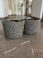 Des Pots Bloempotten - Aardewerk met Metaal Finish, Tuin en Terras, Bloempotten, Binnen, Ophalen of Verzenden, Zo goed als nieuw