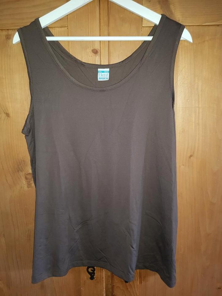 Hemd ms mode xxl bruin best basis, Kleding | Dames, Tops, Zo goed als nieuw, Maat 46/48 (XL) of groter, Bruin, Zonder mouw, Ophalen of Verzenden