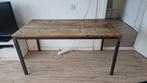 Houten tafel met metalen poten 150x75, Ophalen, Gebruikt, Bureau