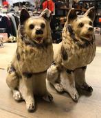 Twee stenen spaarpotten herdershond, Verzamelen, Dierenverzamelingen, Ophalen of Verzenden