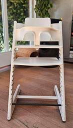 Witte stokke tripp trapp kinderstoel met babyset, Ophalen of Verzenden, Gebruikt, Meegroeistoel