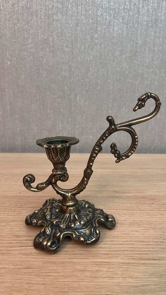 Antieke Kandelaars oud messing, Antiek en Kunst, Antiek | Kandelaars, Koper of Brons, Ophalen of Verzenden