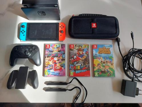 Nintendo Switch incl extra controler, 3 spellen, hoes, Spelcomputers en Games, Spelcomputers | Nintendo Switch, Zo goed als nieuw